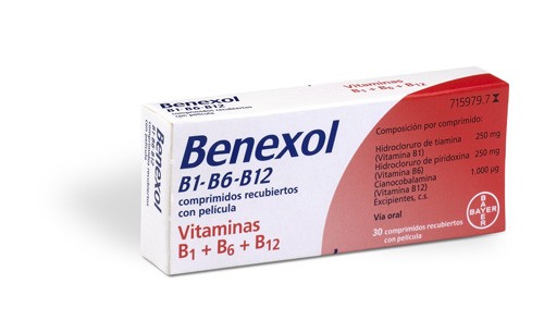 BENEXOL B1-B6-B12 COMPRIMIDOS RECUBIERTOS CON PELICULA, 30 comprimidos